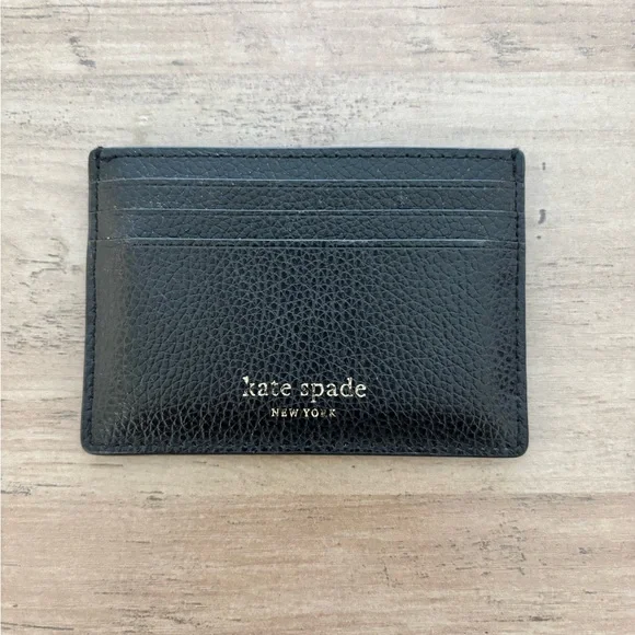 Kate Spade Black Textured Card Holder - Picture 2 of 6